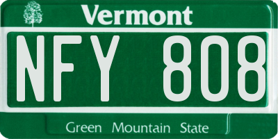 VT license plate NFY808
