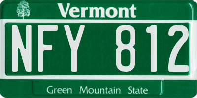 VT license plate NFY812