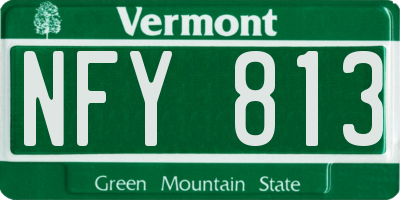 VT license plate NFY813