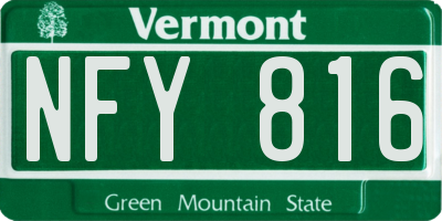VT license plate NFY816