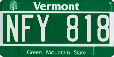 VT license plate NFY818