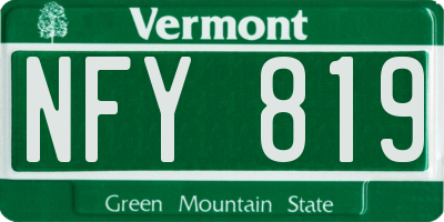 VT license plate NFY819