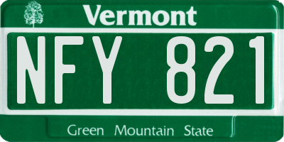 VT license plate NFY821