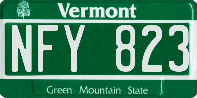 VT license plate NFY823