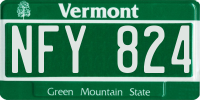 VT license plate NFY824