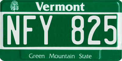 VT license plate NFY825