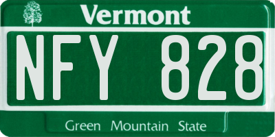 VT license plate NFY828