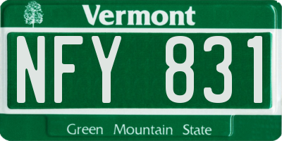 VT license plate NFY831