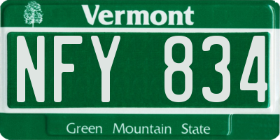 VT license plate NFY834