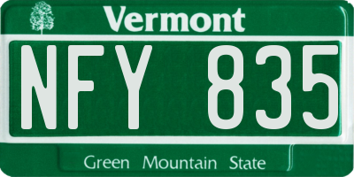 VT license plate NFY835
