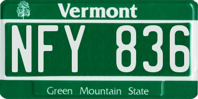 VT license plate NFY836