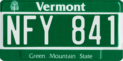 VT license plate NFY841
