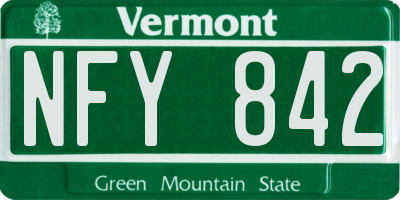 VT license plate NFY842