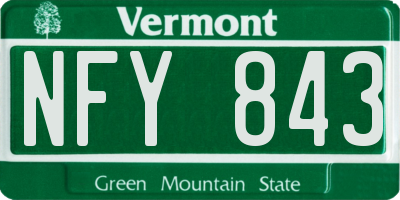 VT license plate NFY843
