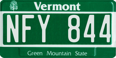 VT license plate NFY844
