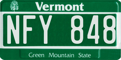 VT license plate NFY848