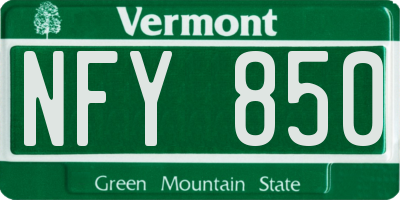 VT license plate NFY850