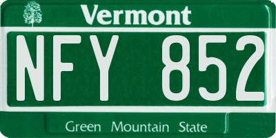 VT license plate NFY852