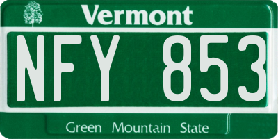 VT license plate NFY853