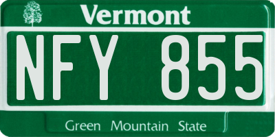 VT license plate NFY855