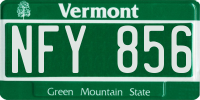 VT license plate NFY856