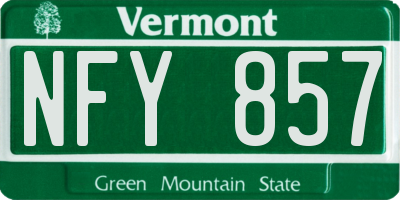 VT license plate NFY857