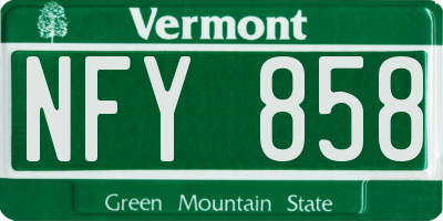 VT license plate NFY858