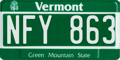 VT license plate NFY863