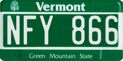 VT license plate NFY866