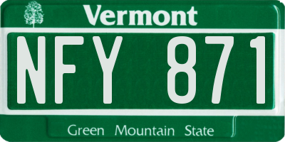 VT license plate NFY871