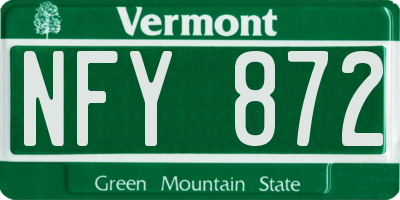VT license plate NFY872