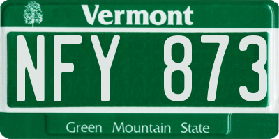 VT license plate NFY873
