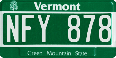 VT license plate NFY878