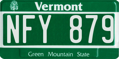 VT license plate NFY879