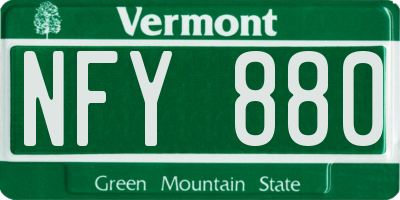 VT license plate NFY880