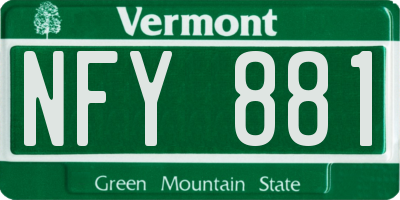 VT license plate NFY881