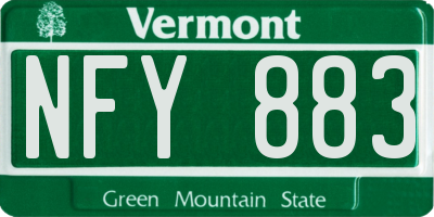 VT license plate NFY883