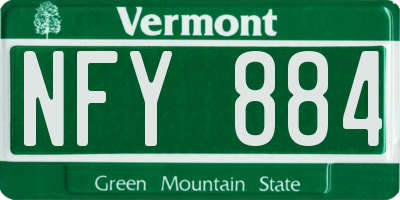 VT license plate NFY884