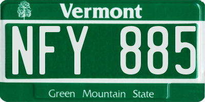 VT license plate NFY885