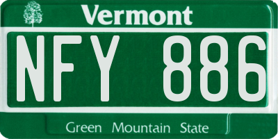 VT license plate NFY886