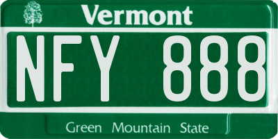 VT license plate NFY888