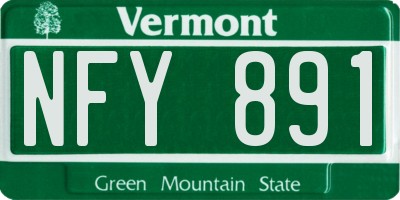 VT license plate NFY891