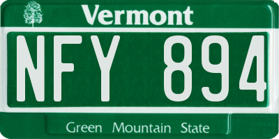VT license plate NFY894