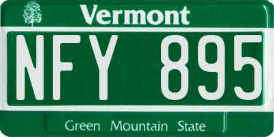 VT license plate NFY895