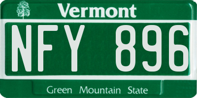 VT license plate NFY896