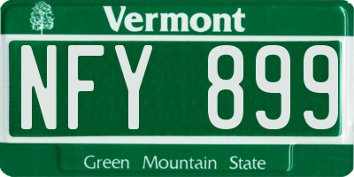 VT license plate NFY899