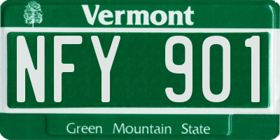 VT license plate NFY901