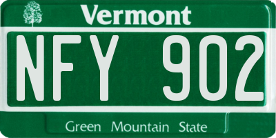 VT license plate NFY902