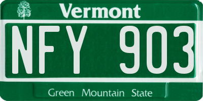 VT license plate NFY903