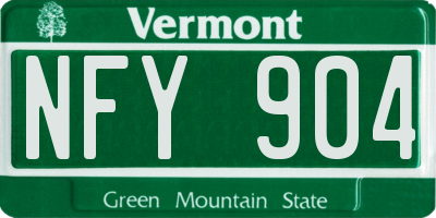 VT license plate NFY904
